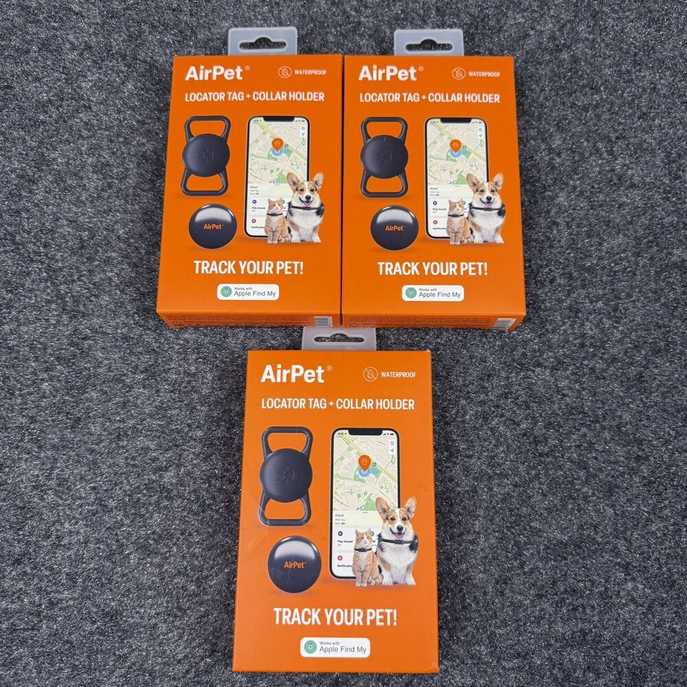 3 PACK AirPet Locator Tag Collar Holder Track Your Pet Apple Find My Waterproof